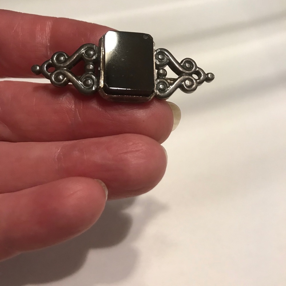 Final Sale! Agate Silver Brooch (875)